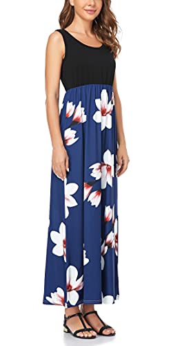 Image of Lacavocor Womens Summer Maxi Dress Tank Top Sleeveless Long Dresses
