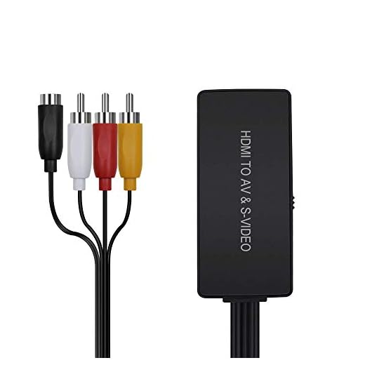 HDMI to SVideo Converter, HDMI to AV Composite Audio Video Converter, HDMI to RCA Adapter with RCA and Svideo Cable Support 1080p for PC Laptop Xbox PS3 TV STB VHS VCR Blue-Ray DVD