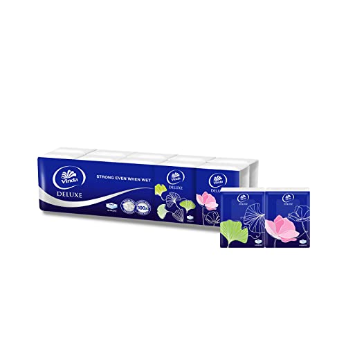 Vinda Deluxe 4 PLY Pocket Facial Tissue Unscented 8ct (Pack of 10)