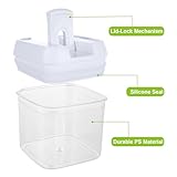 LOLYSIC Airtight Cereal Storage Containers, Set of 6, Airtight Food Storage Containers, Stackable Kitchen Pantry Storage Containers for Food, Flour, Cereal, Spaghetti (White, 0.5L, 0.8L, 1.2L) - Image 3