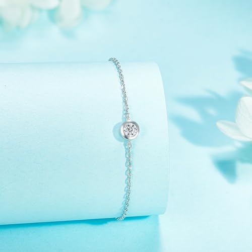 Moissanite Tennis Bracelet, Lab Created Diamond Bracelet, 925 Sterling Silver Bracelets for Women, Jewelry Gift for Women Mom Her, GRA Certified2