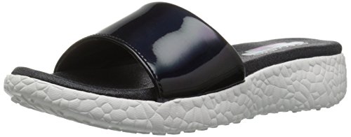 Skechers Cali Women's Burst - Introspect Flat Sandal,Black,8 M US