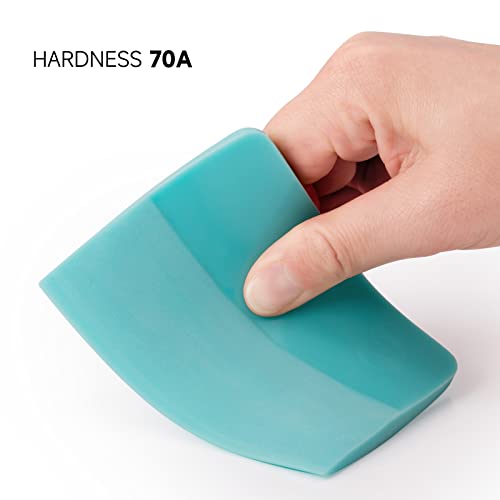 Image of FOSHIO PPF Squeegee for Vinyl, Blue 70A Hardness Medium Size Anti-Scratch TPU Rubber Window Tint Squeegee for Paint Protection Film, Car Window Tinting