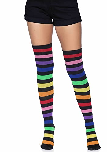 Leg Avenue rainbow thigh high medias elásticas arcoíris O/S 6