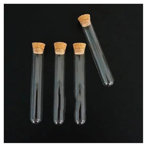 Tubes en verre transparent pour laboratoire lot de 12 résistant à l'usure avec bouchons
