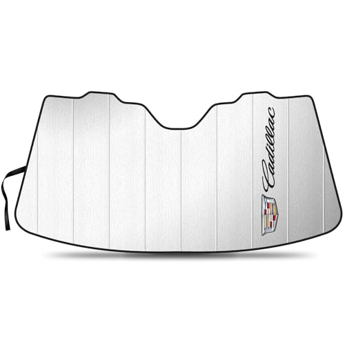 iPick Image for Cadillac Crest Logo Large Universal Fit Enforced Stand-Up Auto Windshield Sun Shade...