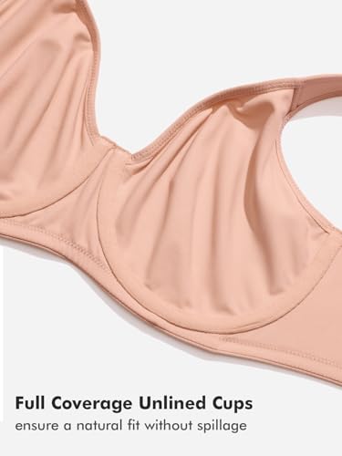 Image of DELIMIRA Women's Inbarely Plus Full Coverage Bra Plus Size Underwire Unlined Seamless Bras