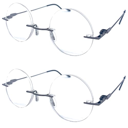 The Steve, Totally Round Rimless Reading Glasses, Unisex Stylish Circle