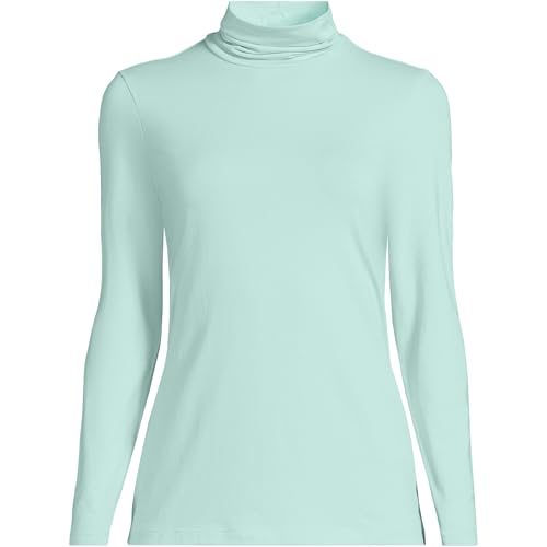 Image of Lands' End Lightweight Jersey Long Sleeve Turtleneck
