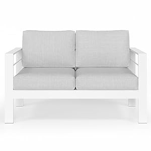 Solaste Gartenmöbel Loveseat Sofa Hellgrau mit Kissen