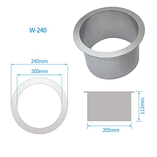 Image of Drop-in Trash Chute - 304 Stainless Steel Round Built-in Countertop Waste Trash Chute Grommet, Brushed Finish