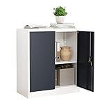 VCM Metall Büroschrank H. 90 x B. 80 x T. 40 cm/Aktenschrank Büromöbel...