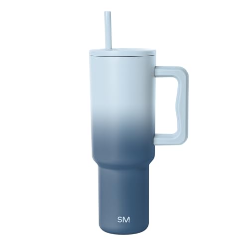 Image of Simple Modern 40 oz Trek Tumbler with Handle and Straw Lid | Cup Holder Friendly Insulated Stainless Steel Travel Mug | Stormy Skies