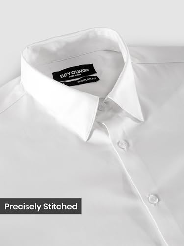 Image of BEYOUNG Regular Fit Formal Satin Shirt for Men | Full Sleeves | Men's Stylish Satin Silk Shirt | Formal Shirt | Buttondown Collar | Satin Solid Shirt for Men