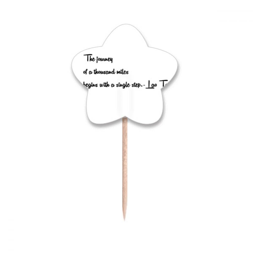 Cure-dents Drapeaux Citation Voyage Lao Tzu Cupcake Picks Étoile pour Buffet Traiteur
