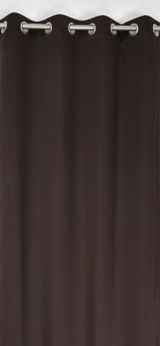 Image of LaVichitra 1 Piece Solid Premium Blackout Curtain - Thermal Insulated, 3 Layered, 100% Opaque Window - 4 feet, Dark Coffee
