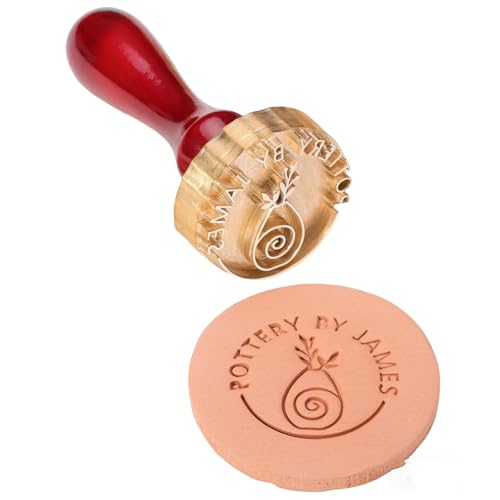 LongGenius Timbro in ottone per argilla, timbro di argilla con nome personalizzato, timbro per goffratura in argilla, argilla su misura, regalo di compleanno