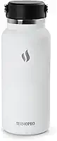 TERMOPRO Squeeze Térmico Circinus 1 Litro Branco Inox Garrafa Térmica Esportiva com Alça Antivazamento Bebidas Quentes e Frias por Horas Aço Inoxidável Premium Acabamento Fosco