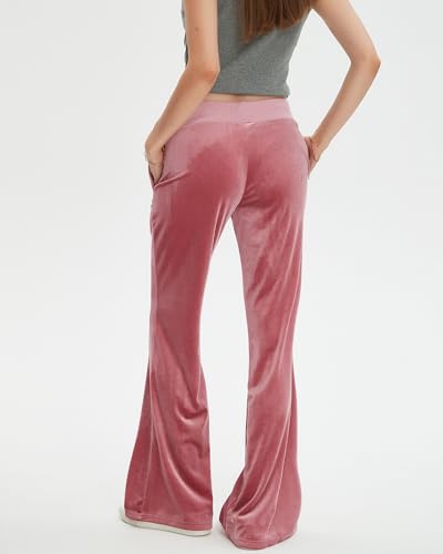 Buy Bosloga Velvet Star Rhinestone Flare Pants for Women, Bootcut