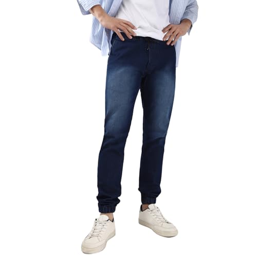Urbano Fashion Men's Slim Fit Joggers (jog-hps-mblue-28-01_Blue_28)