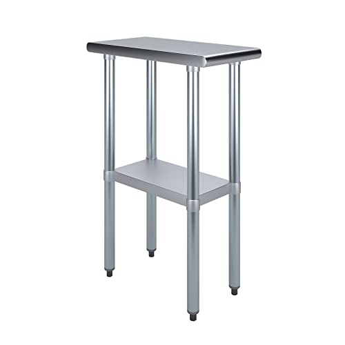 AmGood 24 in. x 12 in. Stainless Steel Work Table | Metal Kitchen Food Prep Table | NSF