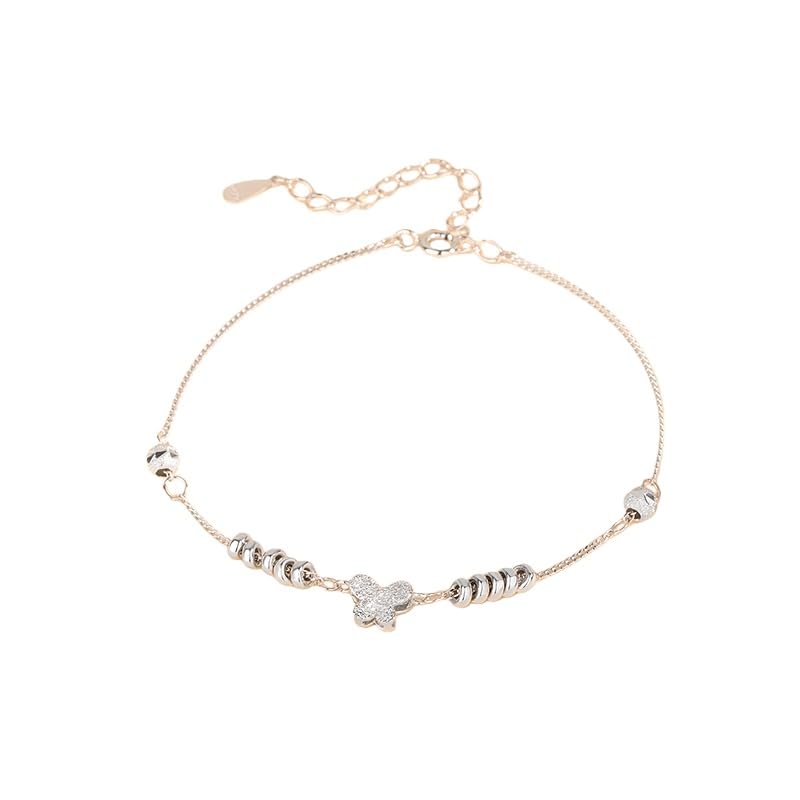 Genérico Pulsera Plata Mujer，Pulsera De Mariposa Brillante De Plata De Ley S925 Con Cierre De Resorte Ajustable, De Alta Gama, Ligera Y De Lujo, Joyería Energética Para Mujer.