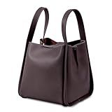 [ムラ] トートバッグ キューブバッグ レディース 軽量 2Way ダークブラウン