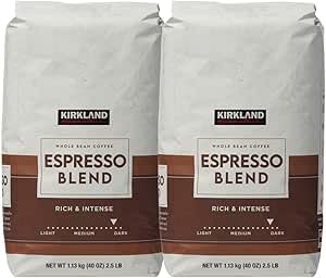 カークランドシグネチャーエスプレッソ ブレンド コーヒー豆 1.13kg X 2個 ダークロースト ホールビーン Espresso Blend Coffee Whole Bean コストコ 大容量