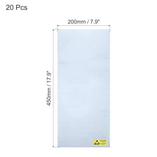 Image of MECCANIXITY 20Pcs Anti Static Bags ESD Shielding Bag Flat Open Top Anti Static Bag for Electronic Devices 8x17.7 Inch(200x450mm)