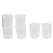 Plastic Lab 100mL Graduated Measuring Beaker Cup 6 Pcs Clear White