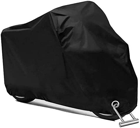 PUBAMALL Cubierta Impermeable para Motocicletas, protección contra el Polvo, escombros, Lluvia y Clima, Aptos para Motocicletas como Honda, Yamaha, Suzuki, Harley y más (XXL Negro)
