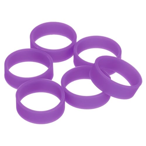 uxcell 20Pcs Silicone Rubber Bands, 20x7mm Rubber Bands Rings Cable Ties Strong Elastic Bands Non-slip for Cord Wrapping Bag Wraps, Purple