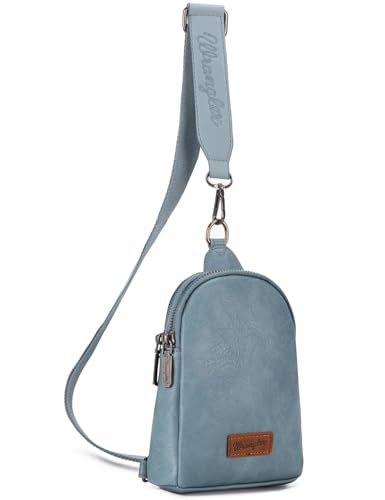 Image of Wrangler Small Sling Bag for Women, Leather Crossbody Bags Cross Body Purse Fanny Packs with Adjustable Strap for Gift