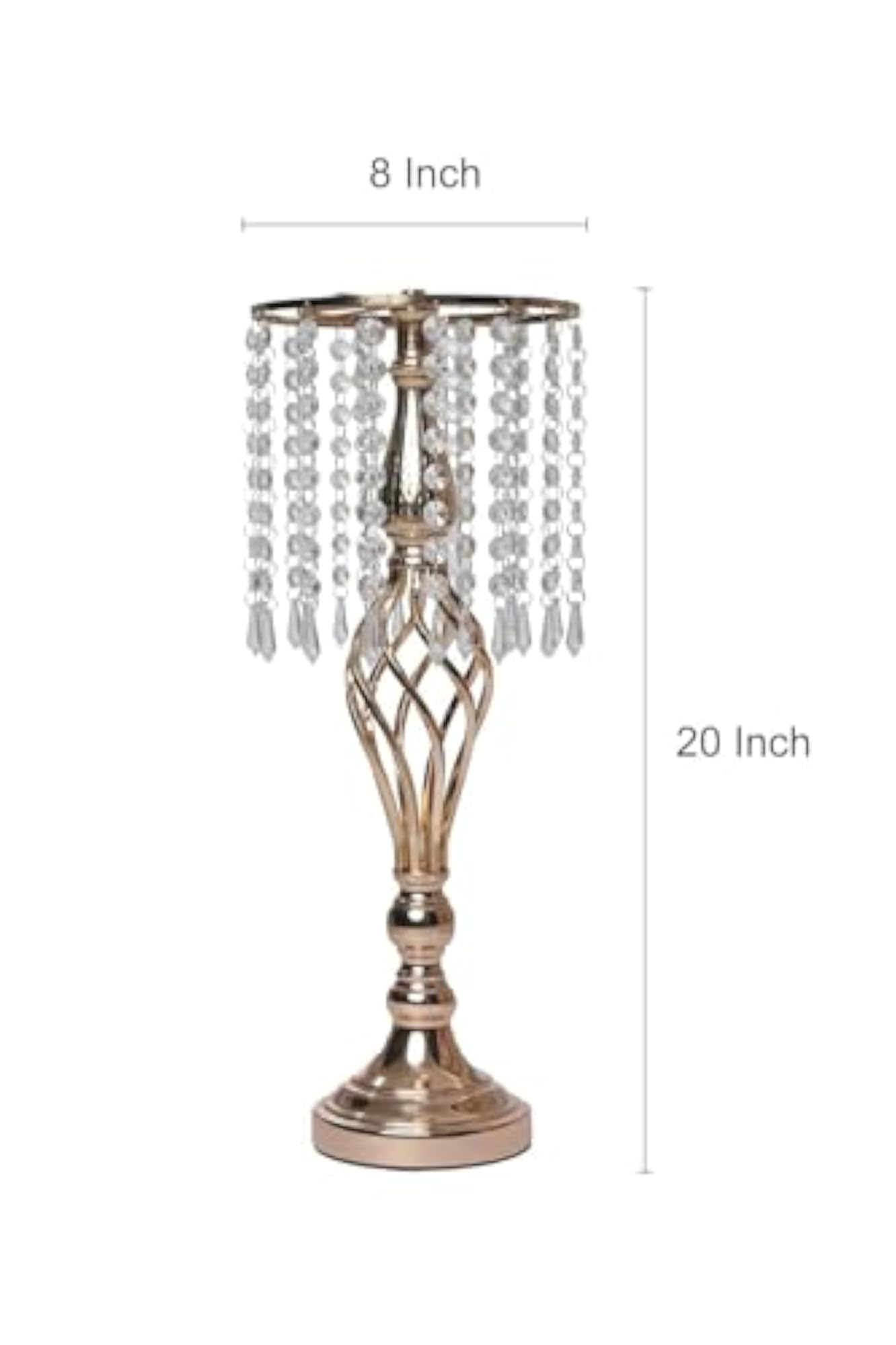 Metal Base with Hanging Crystal Beads for Decoration