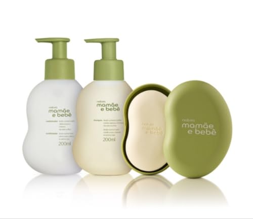 Mamãe e Bebê, Kit Shampoo + Condicionador + Saboneteira com Sabonete