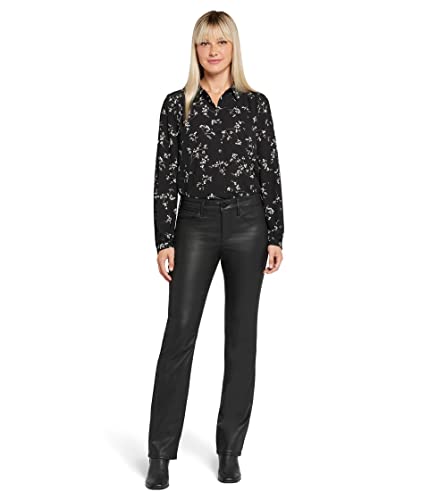 NYDJ Women's Petite Marilyn Straight In Black Coated
