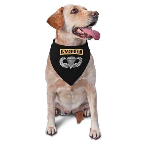 Army-Ranger-with-Airborne-Wings Triangle Dog Bandana Scarf Accessories for Pet Bibs