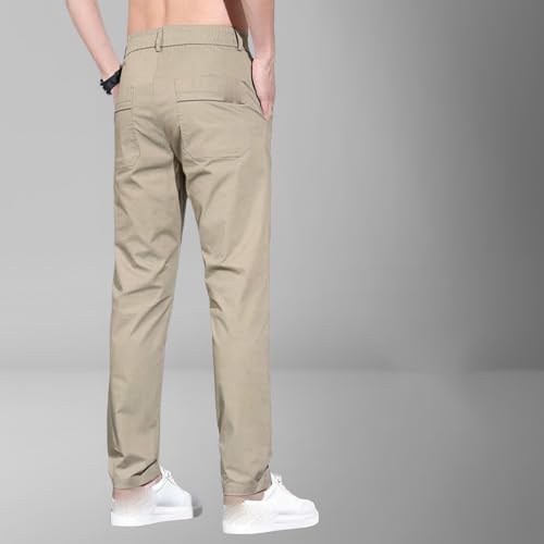 Men's Summer Ice Silk Slim Fit Polyester Casual Pants3