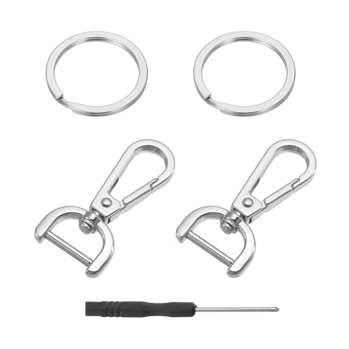 QUARKZMAN 4 Pcs Gancetto Girevole Per Borsa, Anello D 0.59 Con Moschettone E Chiave Ad Anello E Cacciavite, Oro