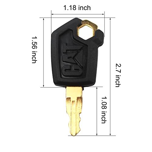 Gradora Ignition Keys 5P8500 5P-8500 Replacement For Caterpillar Heavy Equipment Cat Loaders Excavators Dozers 0964753 0966198 8V4404 9G2777 980K 980H 416C 248B (Pack Of 6) #TOP6