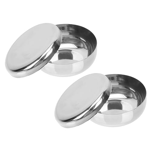 FUNOMOCYA 2juegos Cuenco De Arroz De Acero Inoxidable De Tazones Tapa Para Vajilla De Cocina Para Cocinar Arroz y Sopas Casa