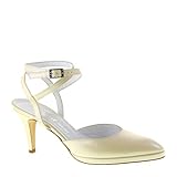  Elata S2019 Slingback Mariée Femme Cuir Stratifié Ivoire Talon Escarpins 8cm Semelle Cuir, ivoire (ral 1013), 38.5 EU