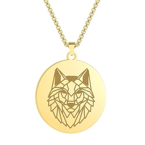 Collier loup punk en or TQHGM l'accessoire idéal pour vos soirées urbaines et concerts