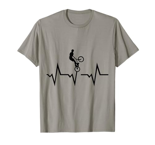 BMX Rider Heartbeat ECG Pulso Heartbeat Ciclismo Biker Camiseta