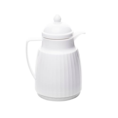 WOLFF Garrafa Térmica de Plástico Essência Branca 300ml - Utensílios de Cozinha - Mesa Posta-Decoração-Perfeita Para Café e Chá-Mantém a Temperatura de Bebidas Quentes e Geladas