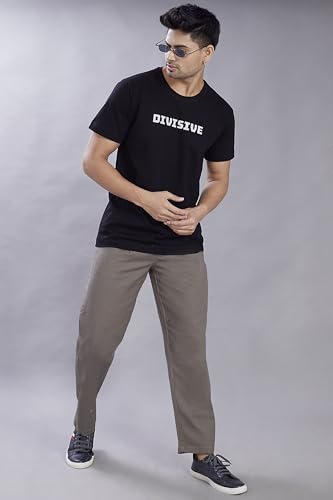 Image of DIVISIVE Men's Relaxed Fit Front Pleated Cotton Linen Blend Trousers