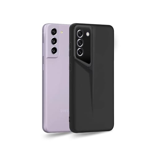 Image of Amazon Brand - Solimo Rubber Ultra-Thin Blade Runner Series Matte Finished Camera Protection Soft Back Cover for Samsung Galaxy S21 FE 5G - Black