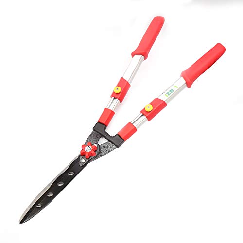 LINZI Cizallas para Setos Telescópicas 680mm-870mm con Hoja Onda de Acero, Tijeras Cortasetos Manual Jardinería Profesional para Recortar Bordes, Topiarios Boj y Hierbas Decorativas 651213
