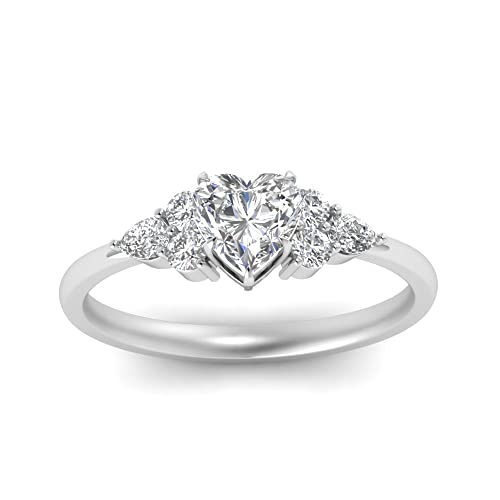 Image of Choose Your Gemstone Graduated Channel Setting Diamond CZ Wedding Sterling Silver Heart Shape Wedding Engagement Birthstone Stackable Ring Size US 4 to 12