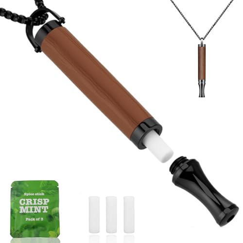 Veroral Anxiety Breathing Necklace with Resistance, Quit Smoking Necklace with Mint Filter, Quit...